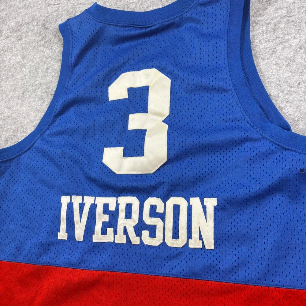 Vintage Nike Allen Iverson Philadelphia 76ers Jersey Blue Red Mesh XL 3 PHILA